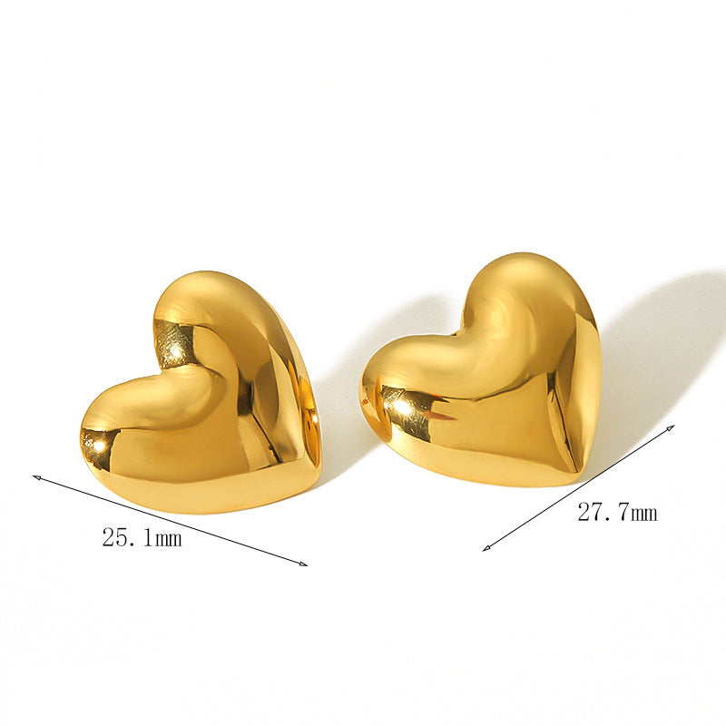 Aretes corazón maxi pulido
