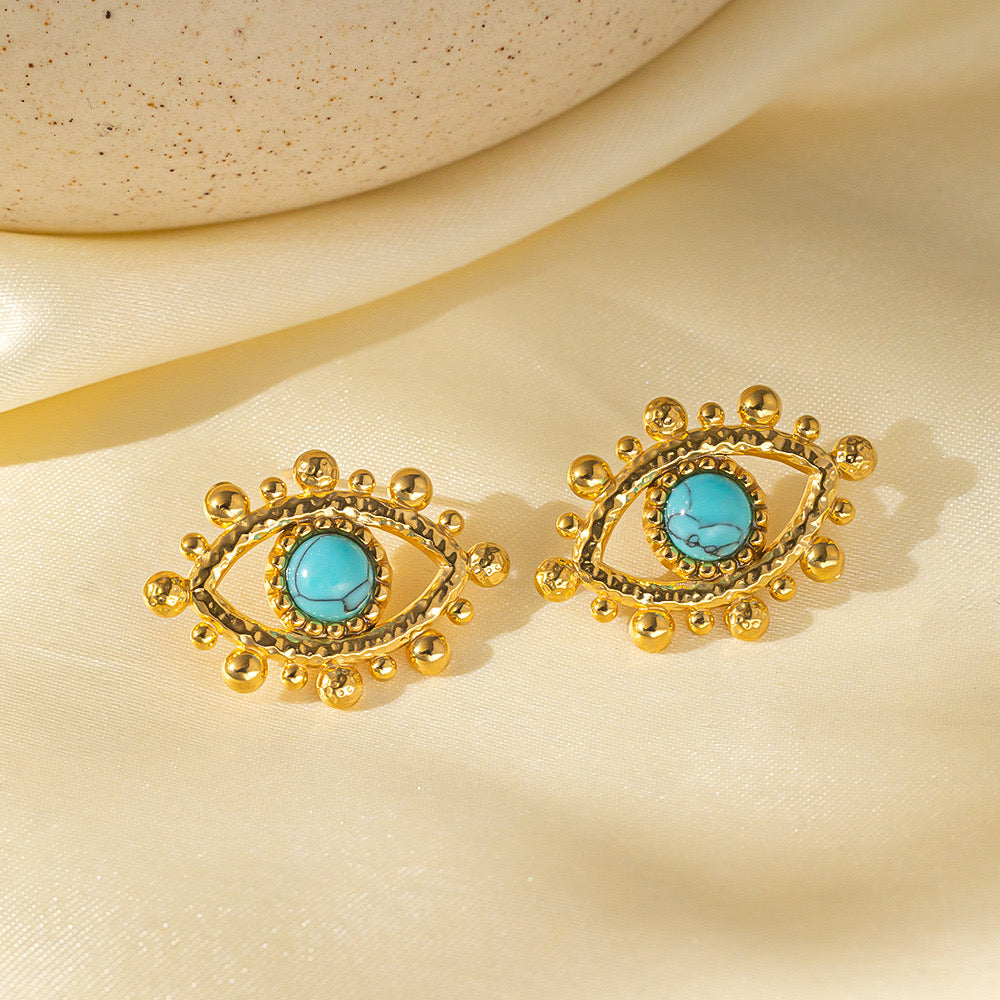 Aretes ojito azul