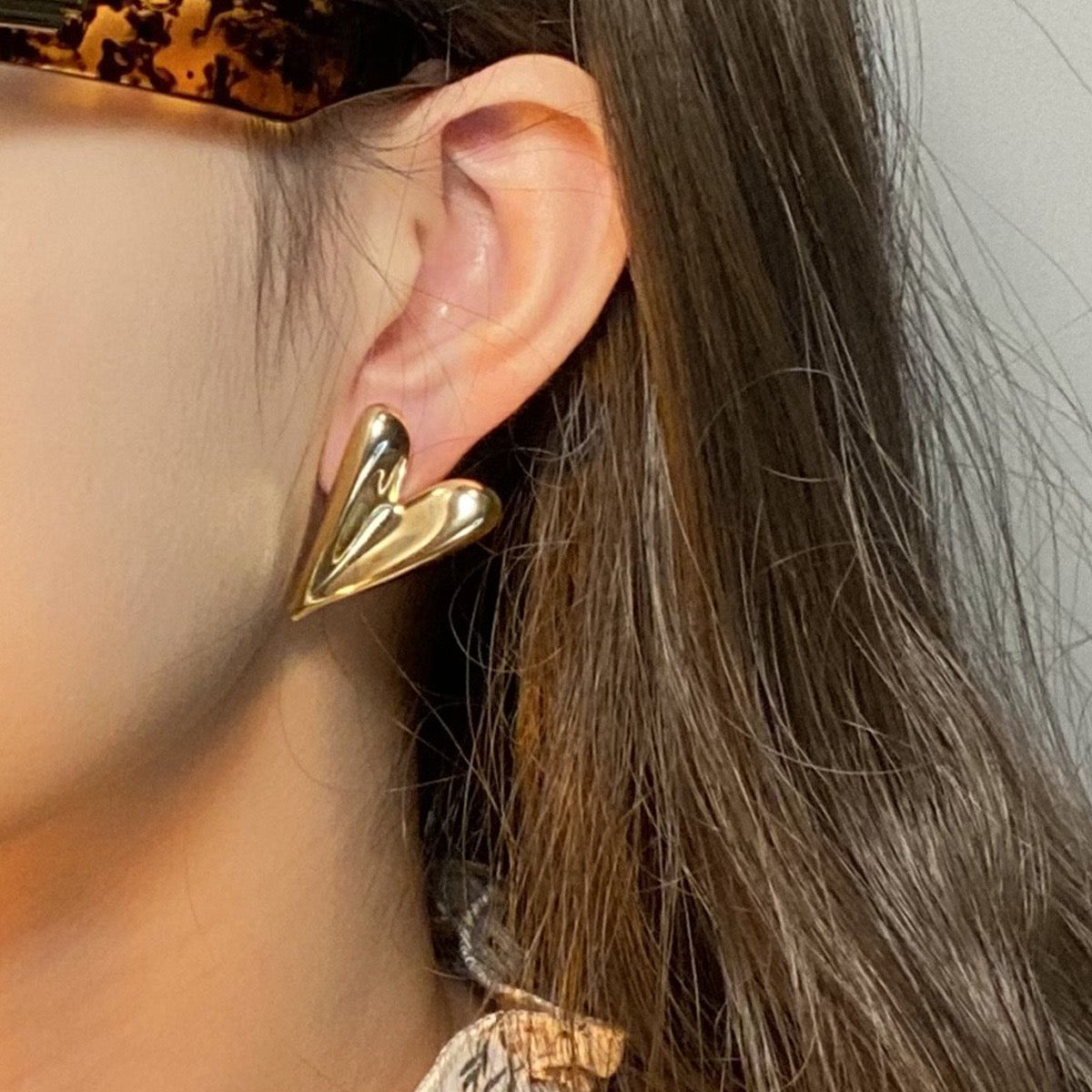 Aretes corazón estileto