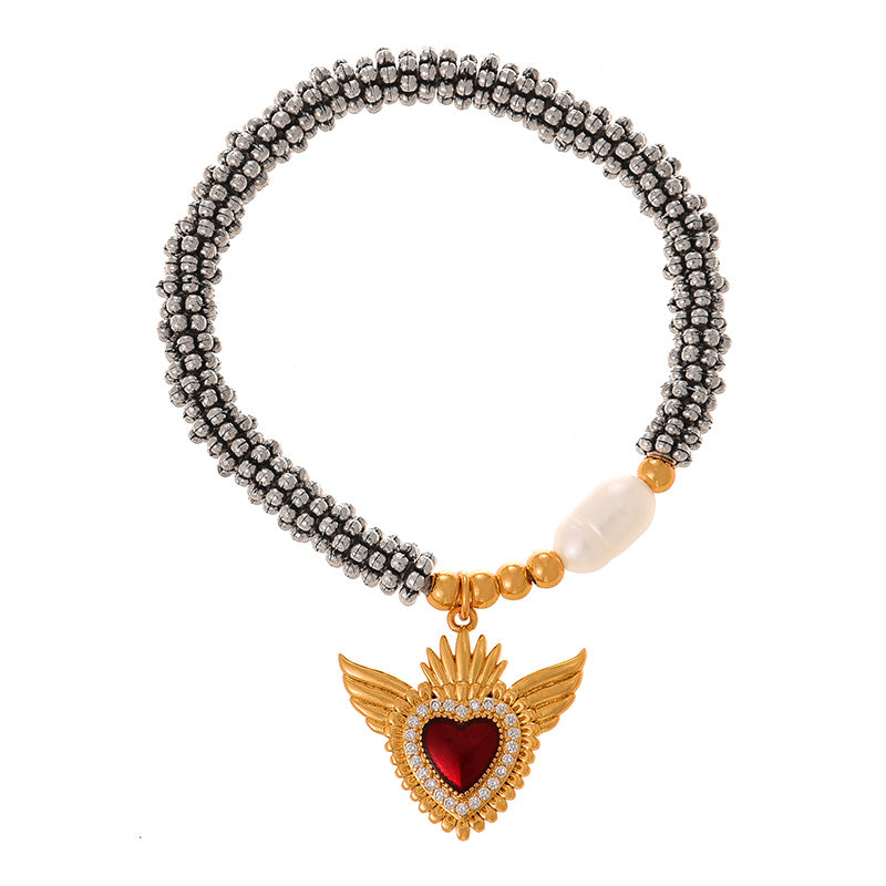 Pulsera perlita corazón sagrado