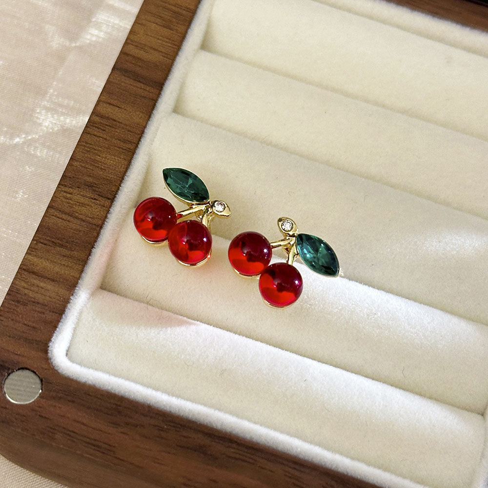 Aretes cereza bolitas pequeño