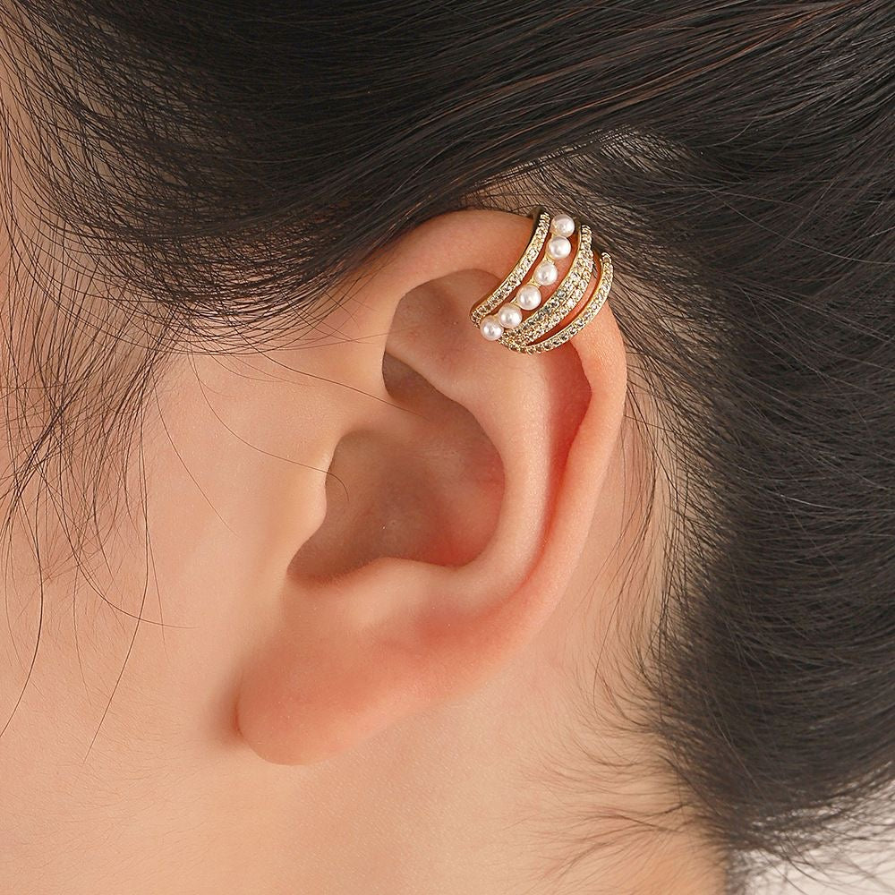 Ear cuff perla blanca sencilla