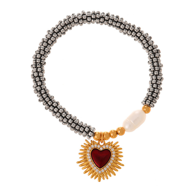 Pulsera perlita corazón sagrado