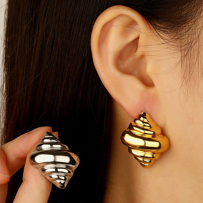 Aretes caracol acero