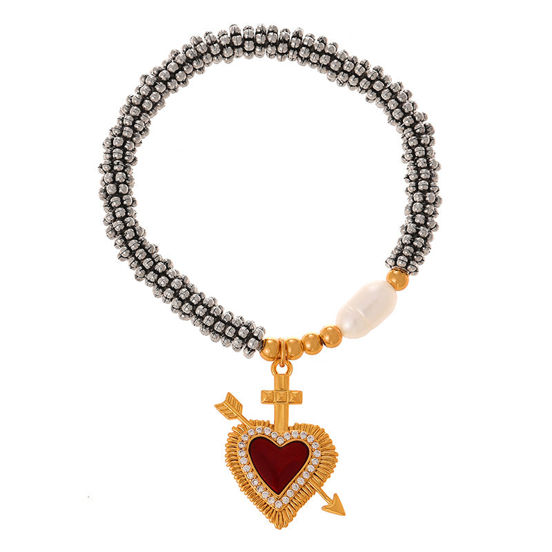 Pulsera perlita corazón sagrado