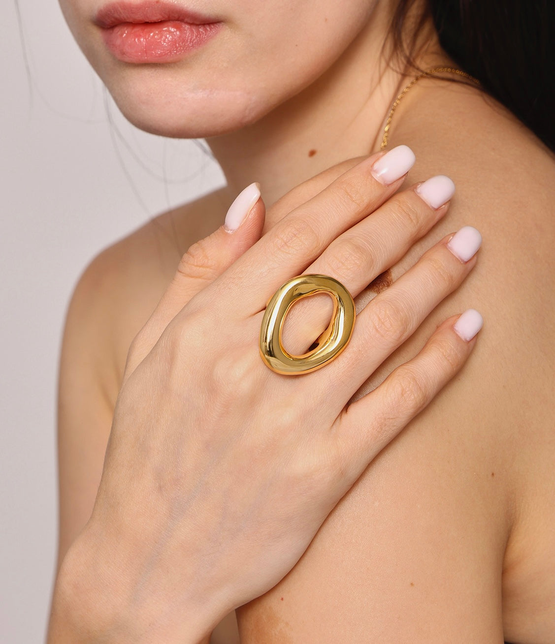 Anillo súper chuncky oval