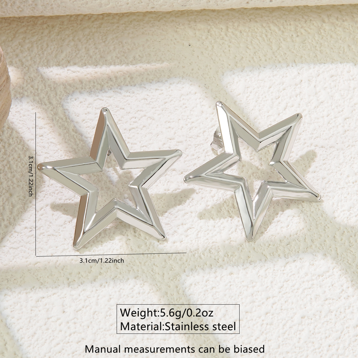 Aretes estrella contorno plata