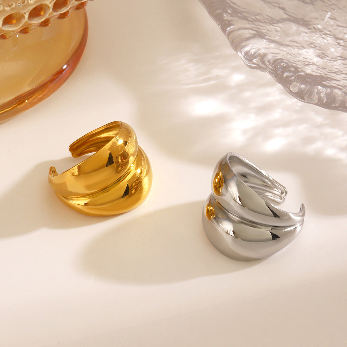 Anillo chuncky doble