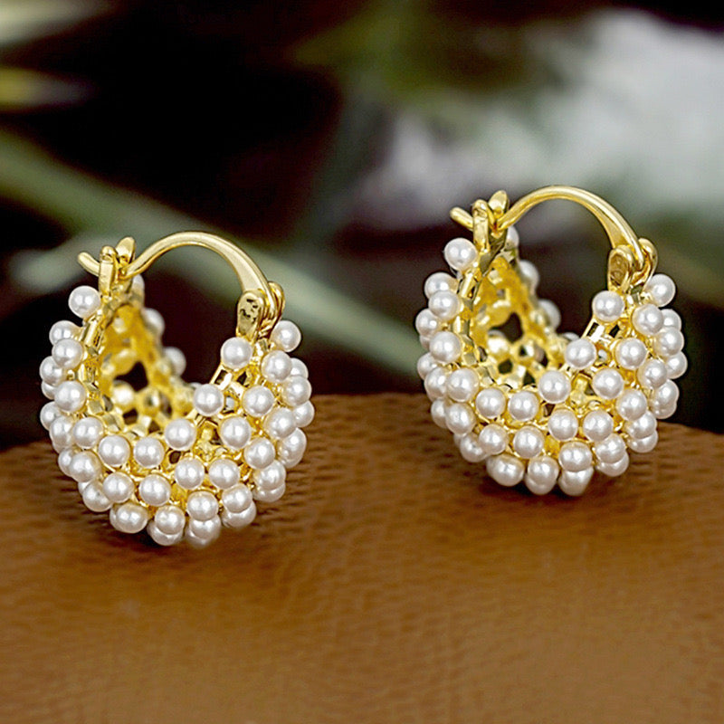 Aretes chalupita de perlas