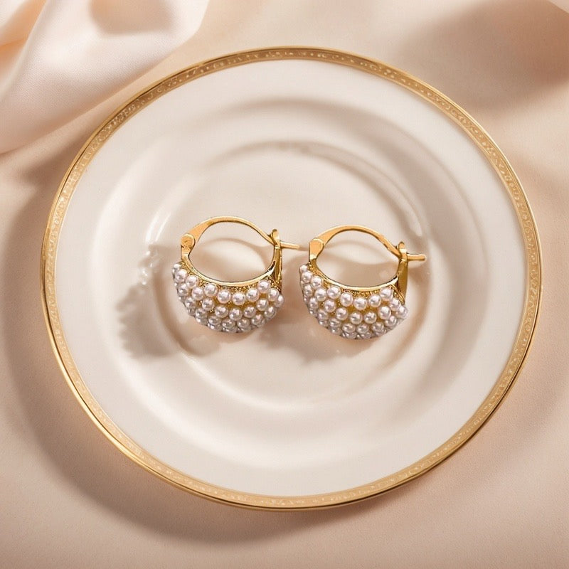 Aretes chalupita de perlas chica