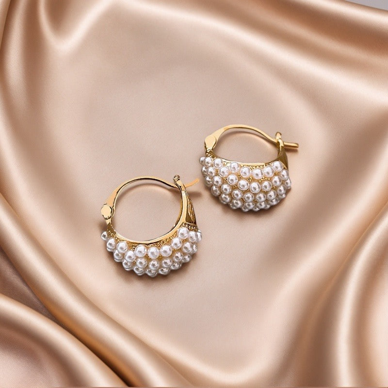 Aretes chalupita de perlas chica