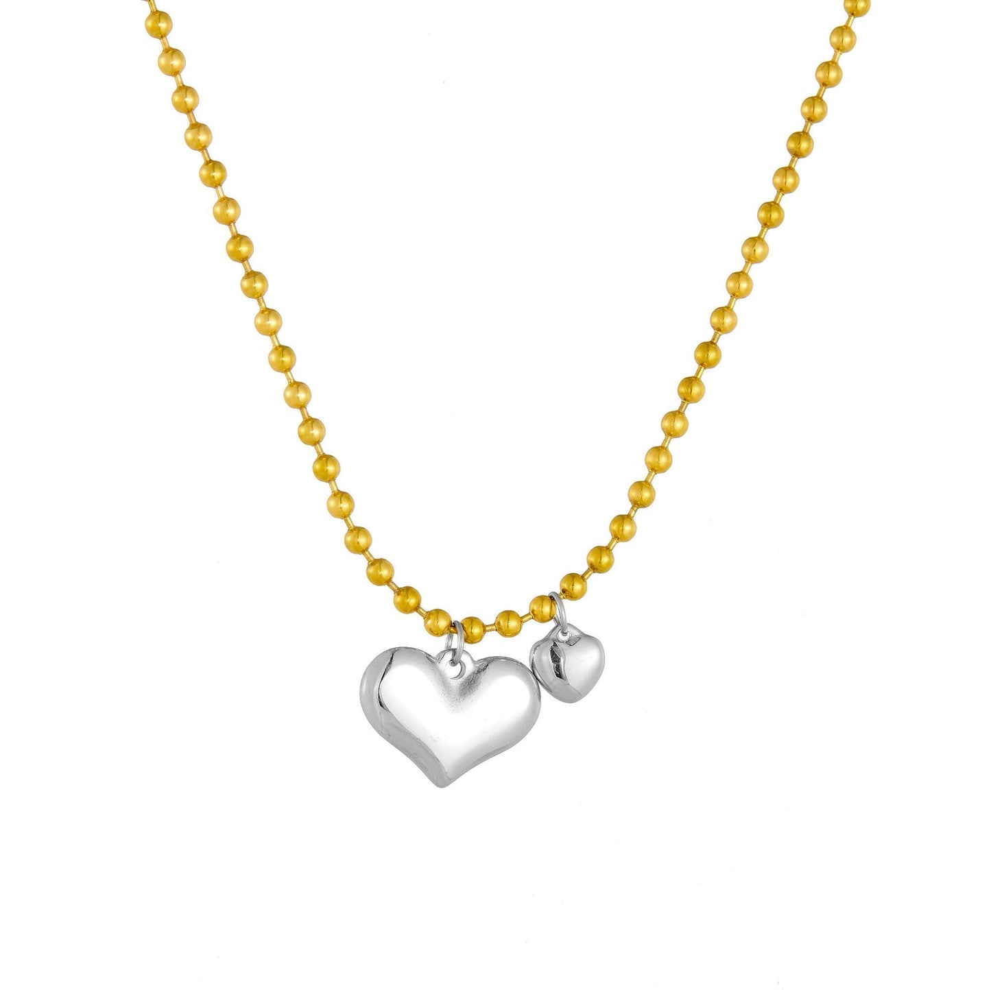 Collar cadena bitono con corazones