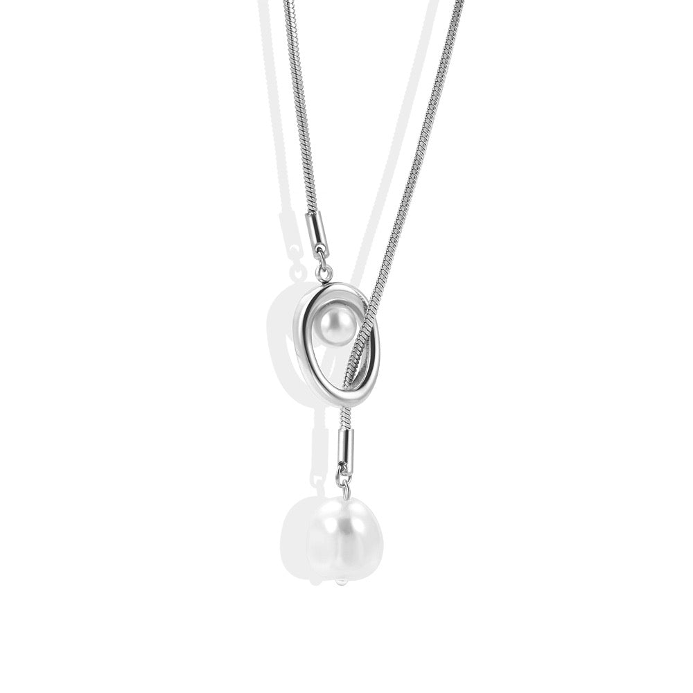 Corbatero elegante con perla plata
