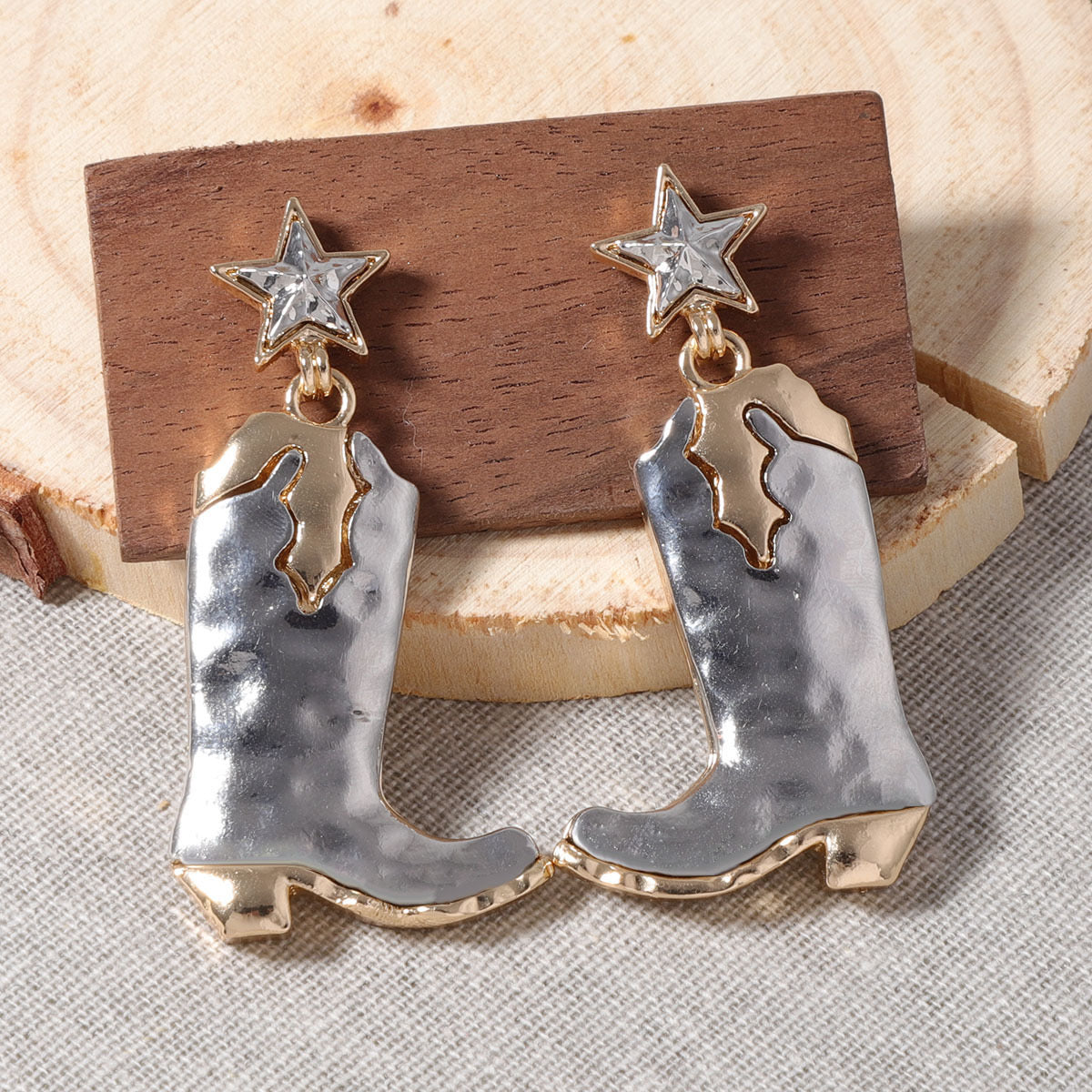 Aretes bota bitono jumbo