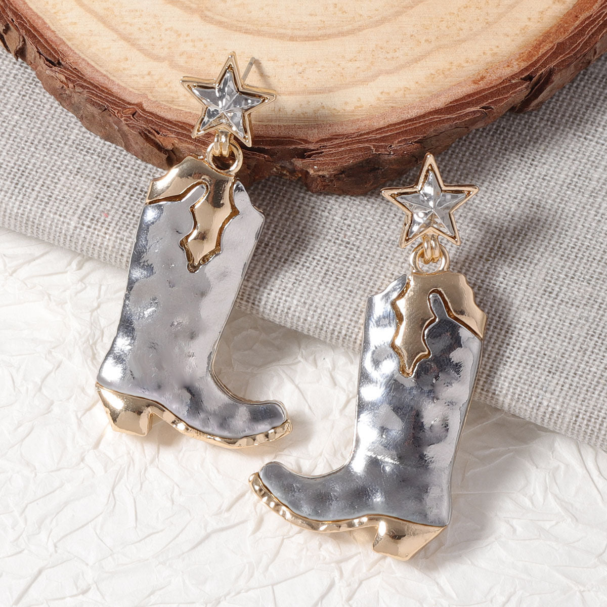 Aretes bota bitono jumbo