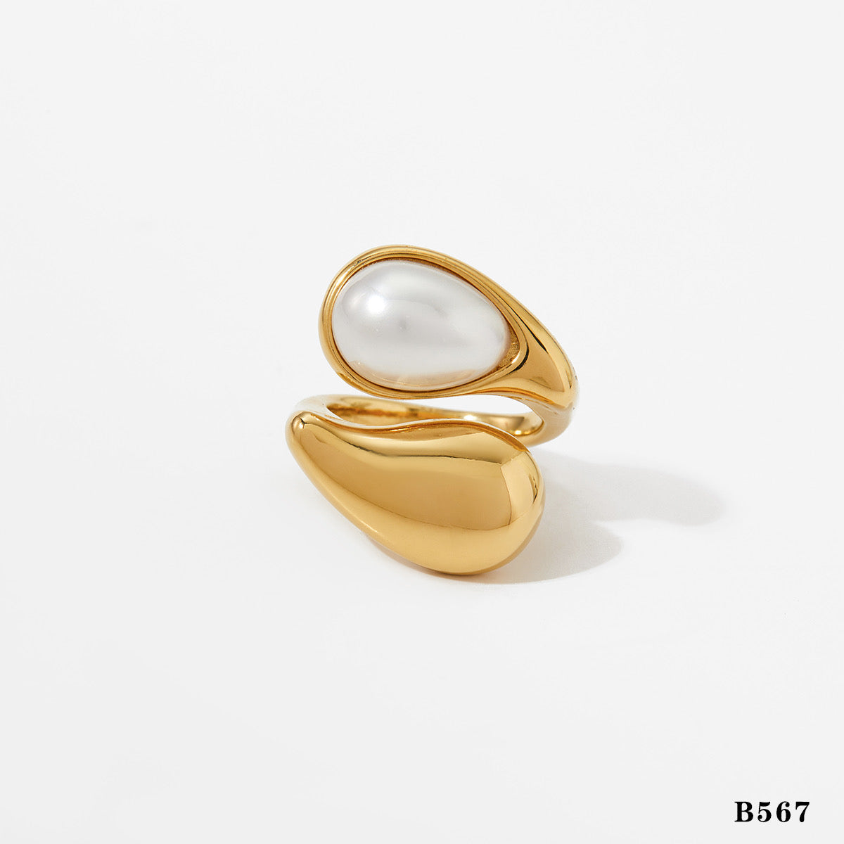 Anillo chuncky apelado dorado