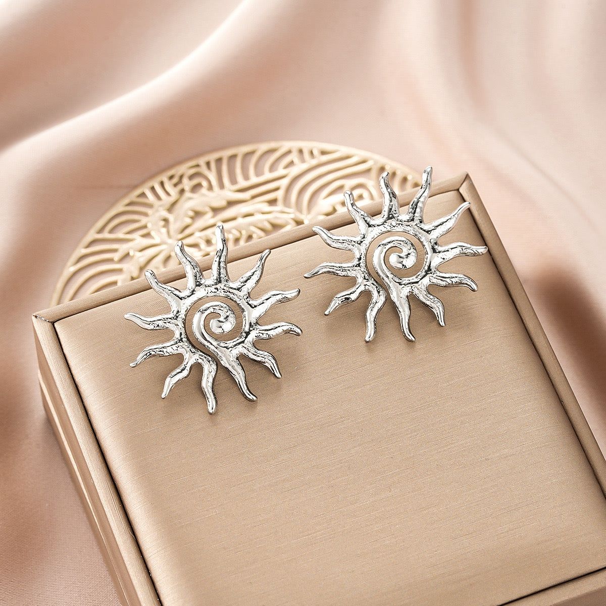 Aretes sol plata