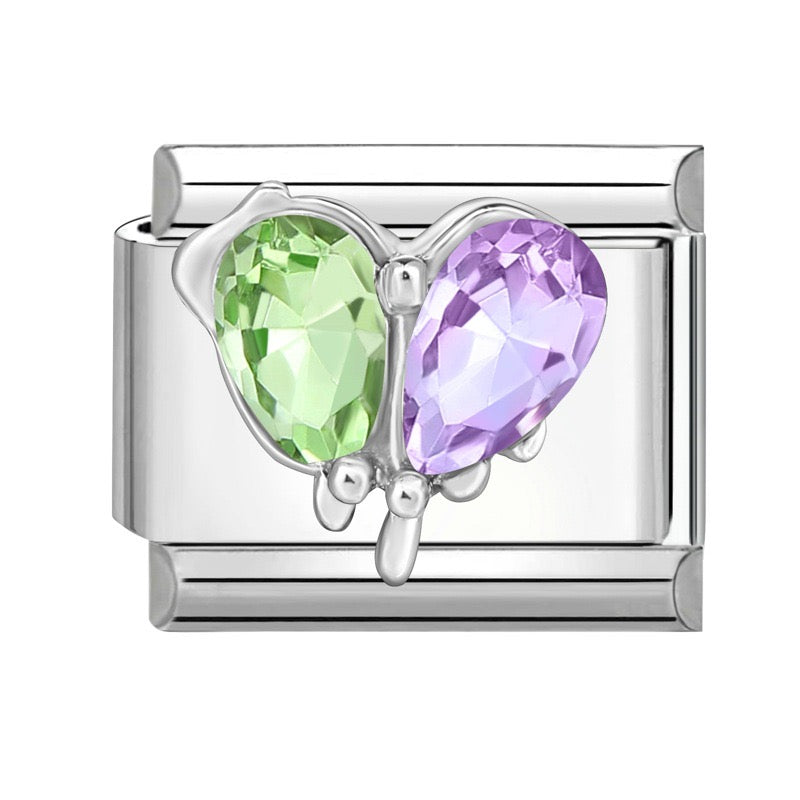 Charms corazón cristal bitono