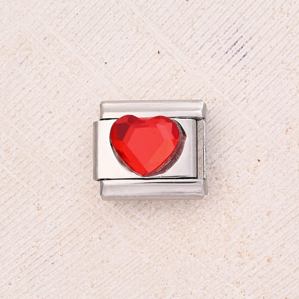 Charms corazón cristal rojo