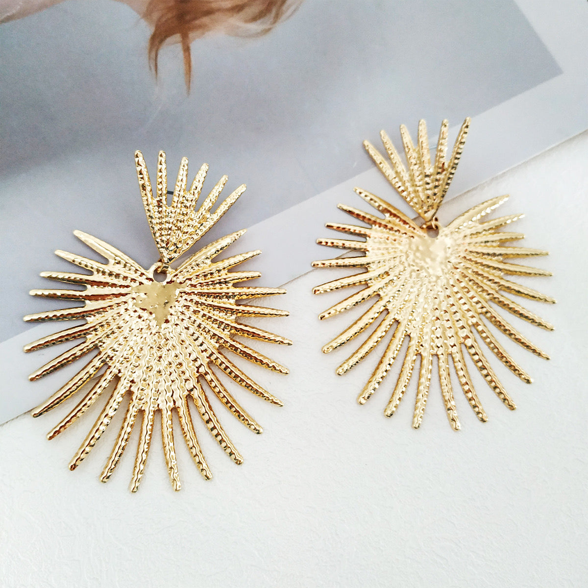 Aretes abanico corazón