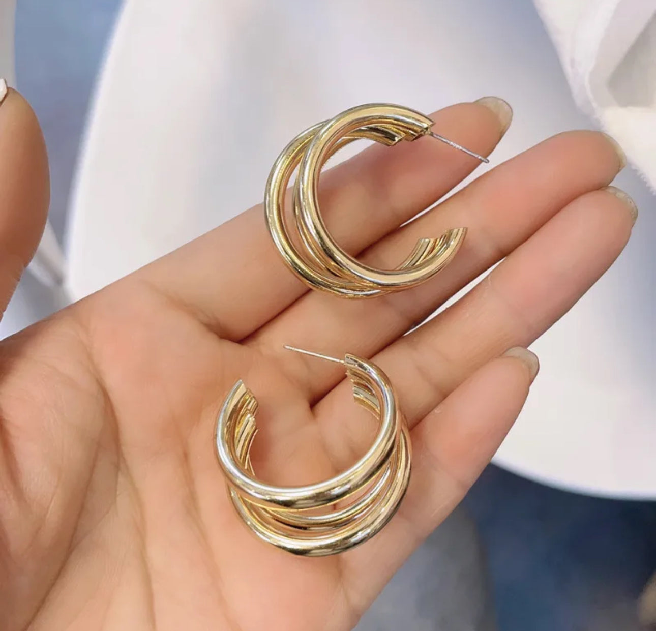 Hoops triple grande ORO ROSA