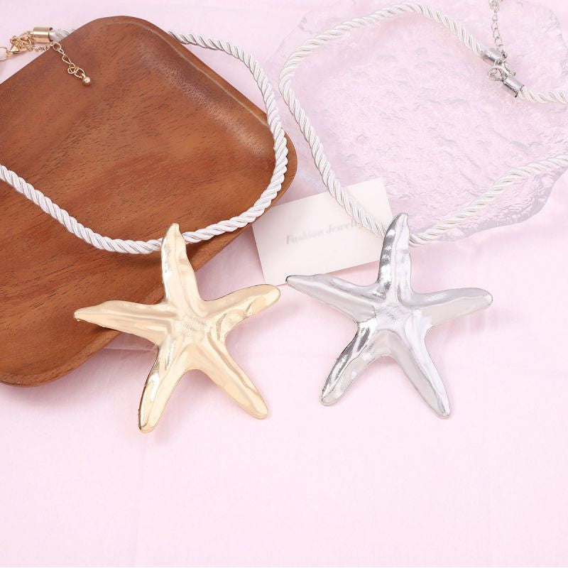 Collar tejido estrella brillosa