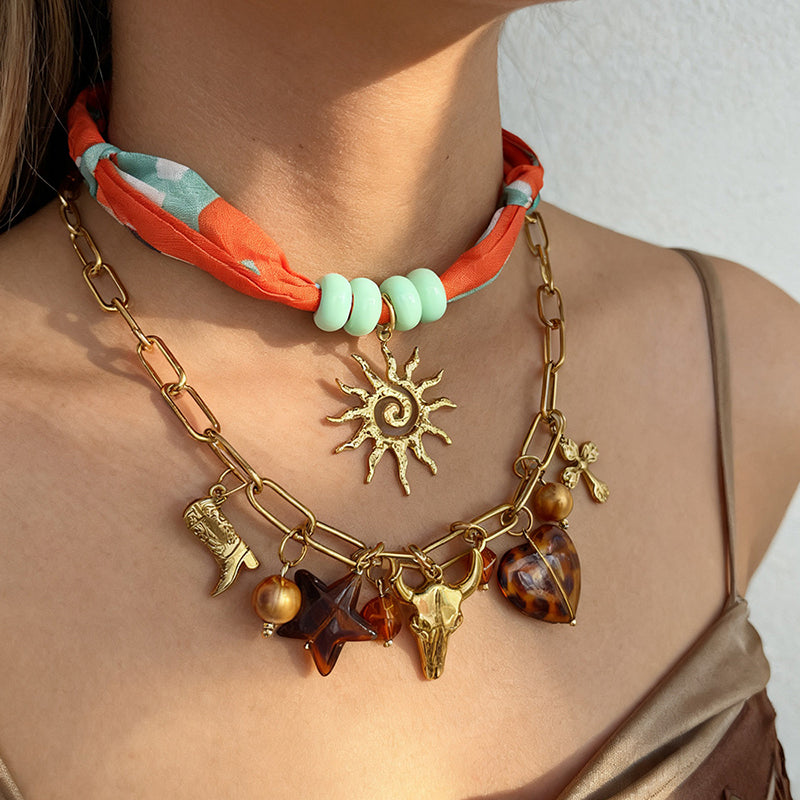 Collar múlti Charms carey