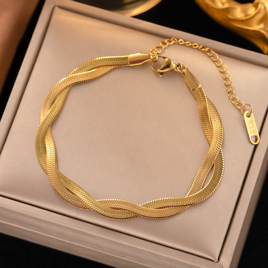 Pulsera tejida dorada