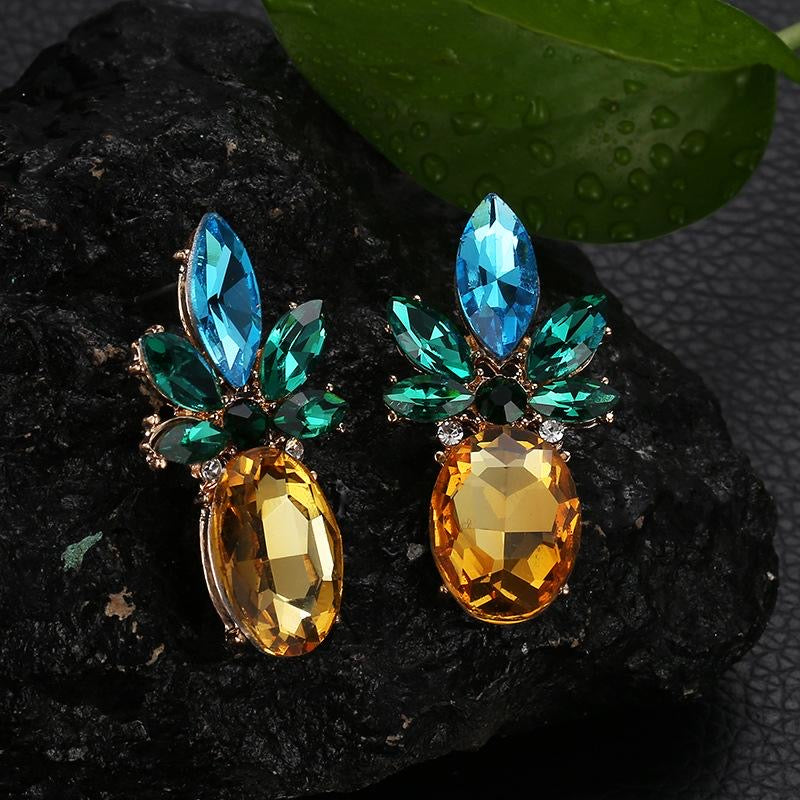 Aretes piña de cristal