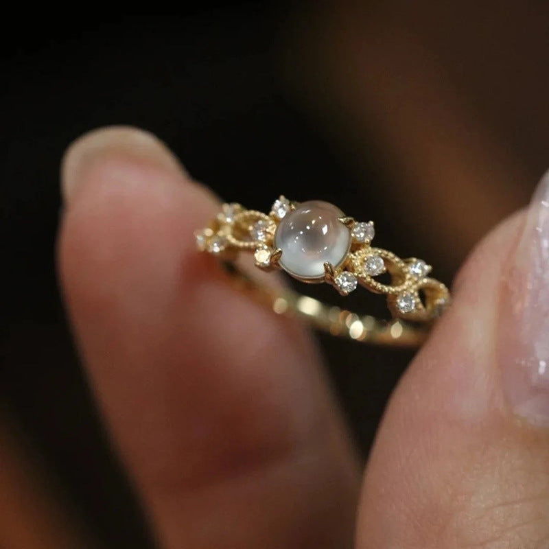 Anillo esfera blanca