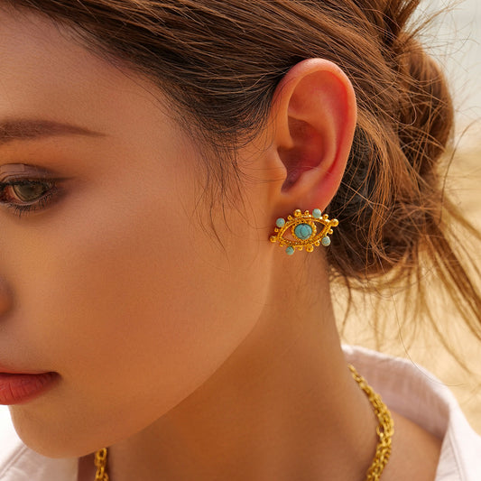 Aretes ojito azul