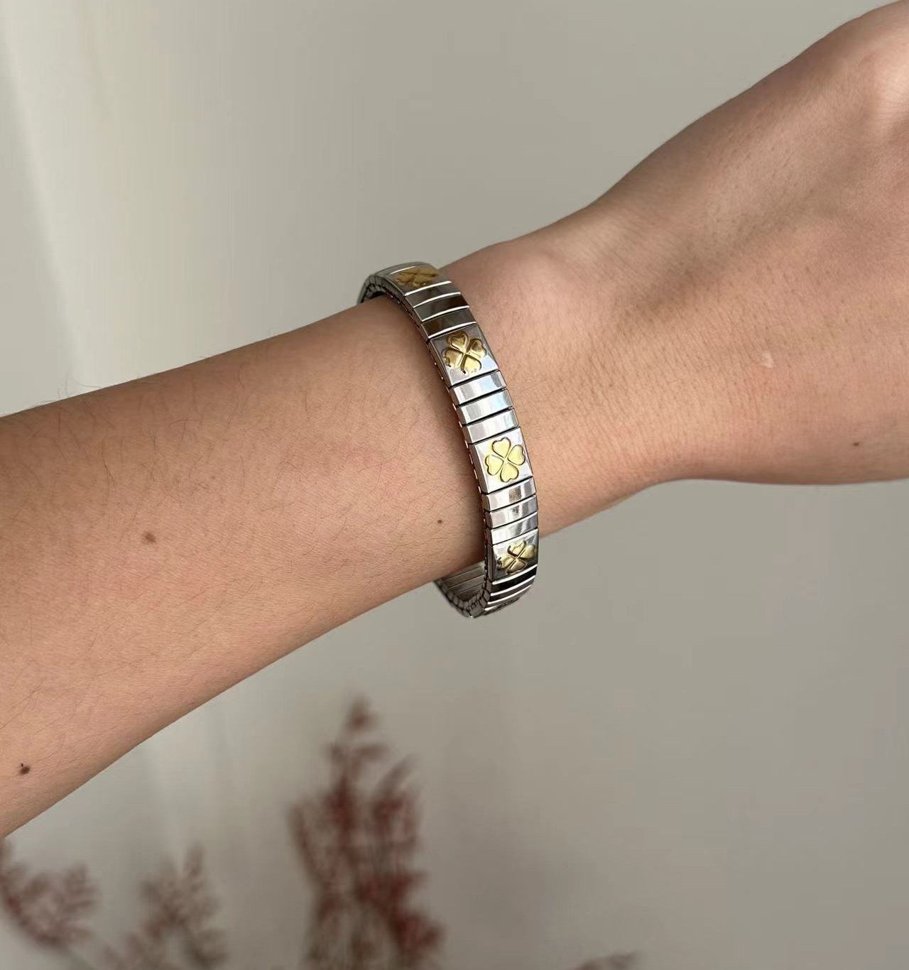 Pulsera tipo italiana trébol