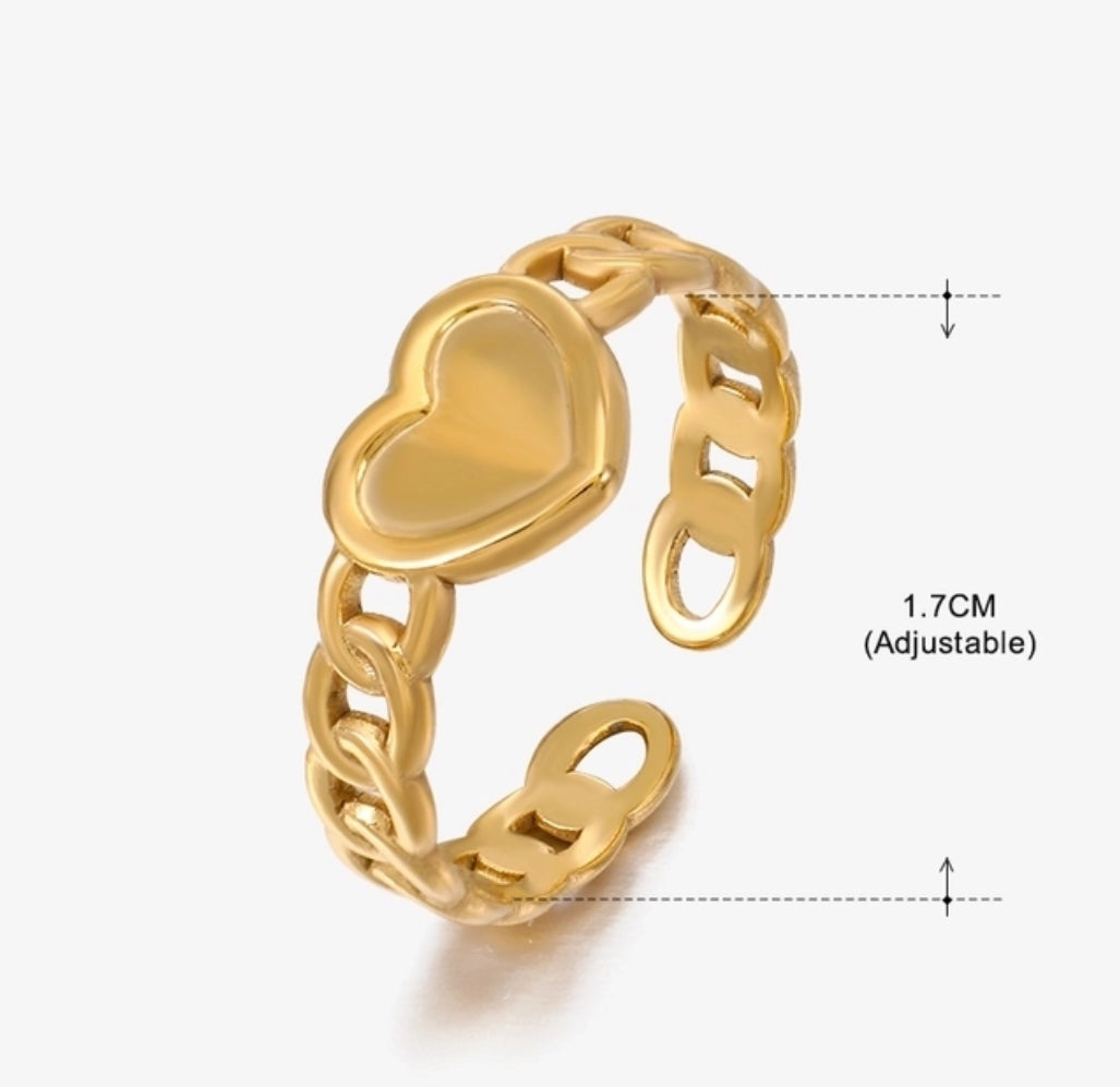 Anillo eslabón corazón