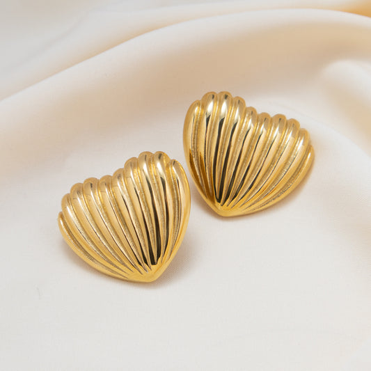 Aretes rayas de corazón