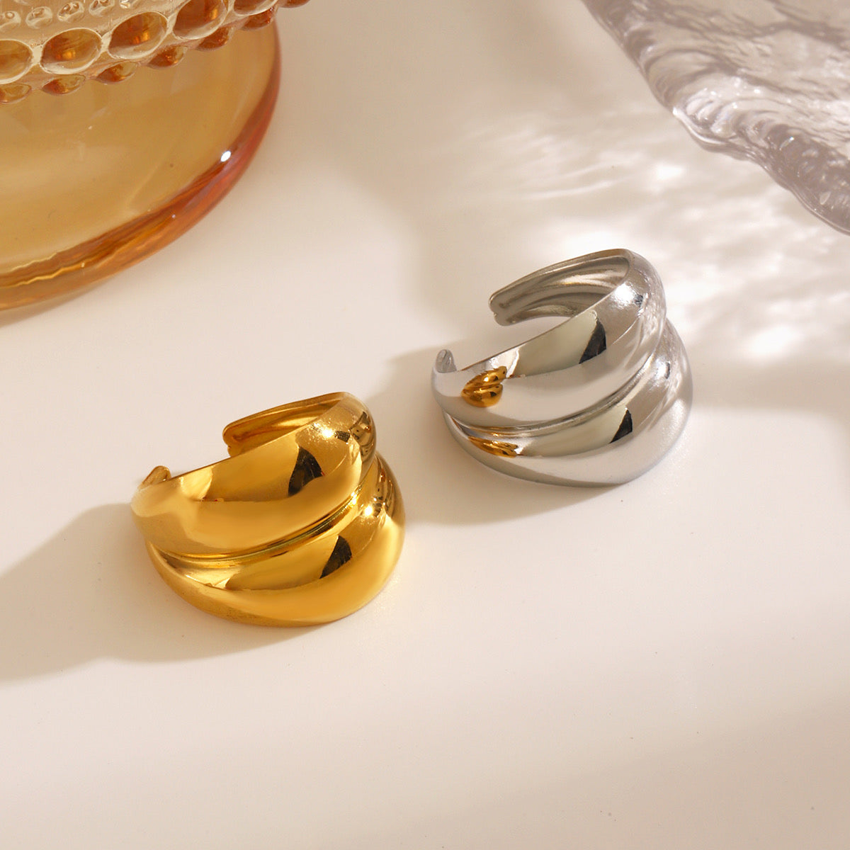 Anillo chuncky doble