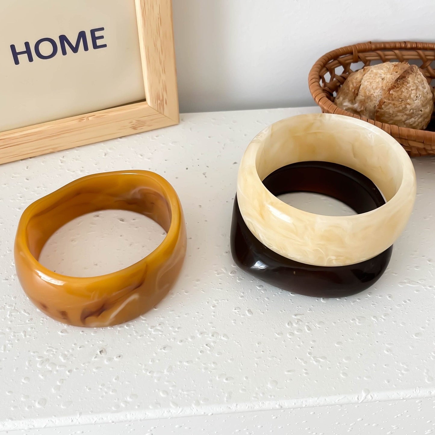 Juego de pulseras de acrílico