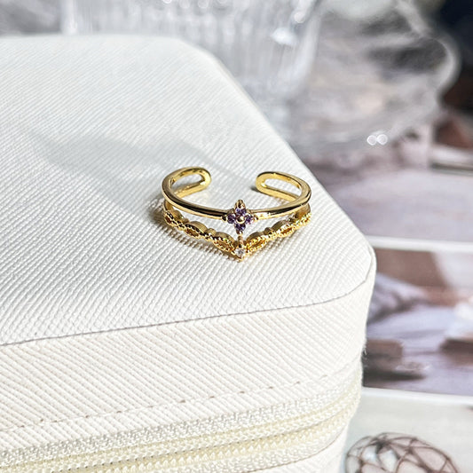 Anillo doble lila