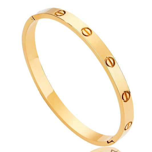 Brazalete Cartier sencillo dorada
