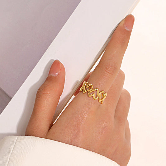 Anillo corazón tupido