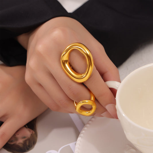 Anillo súper chuncky oval