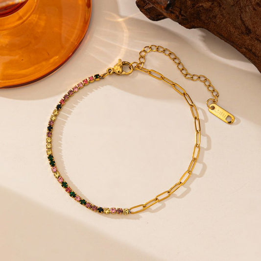 Pulsera eslabón brillo colores