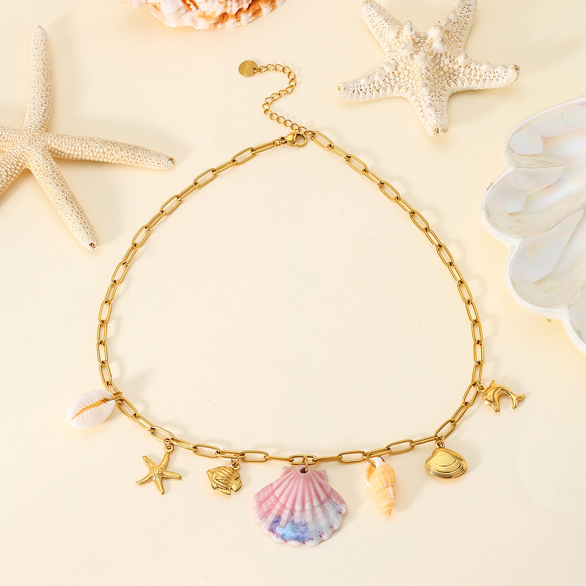 Collar concha rosa