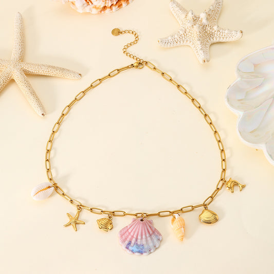 Collar concha rosa
