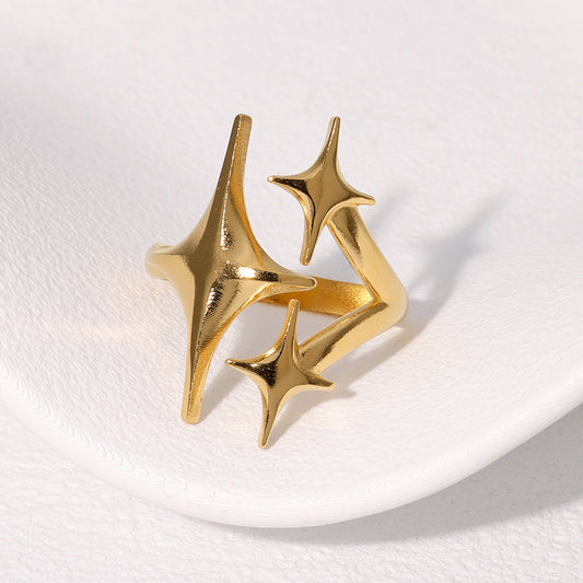 Anillo estrellado dorado