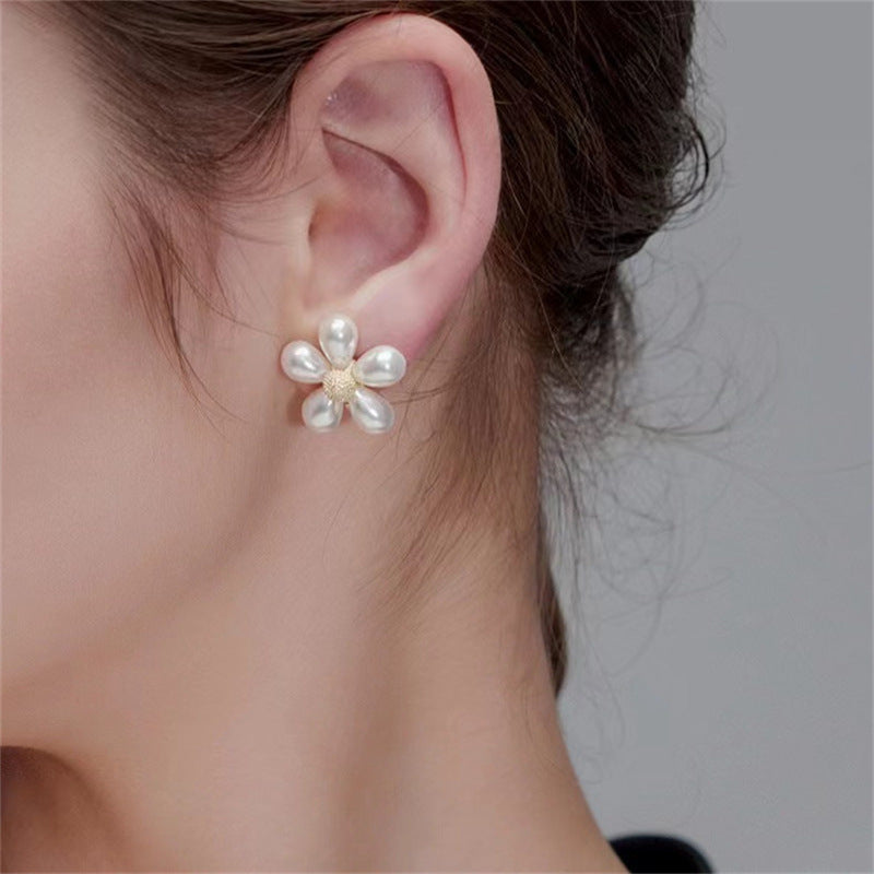 Aretes flor de perlas