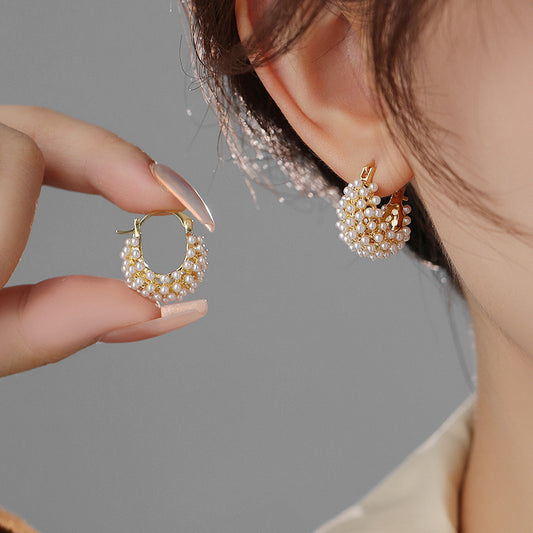 Aretes chalupita de perlas
