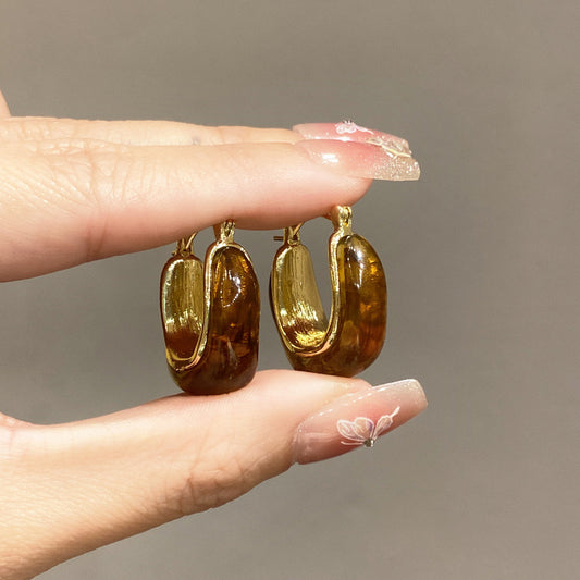Aretes Hoops redonditas carey