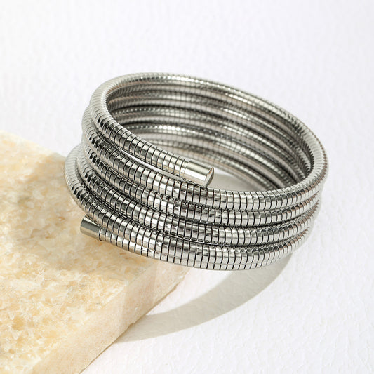Pulsera enredada tipo gusano plata