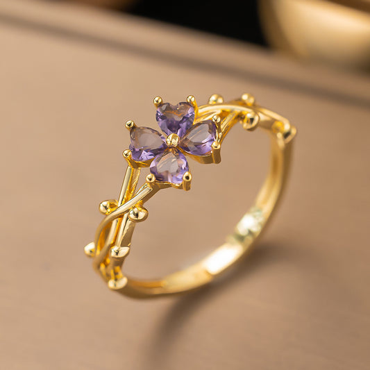 Anillo florecita lila