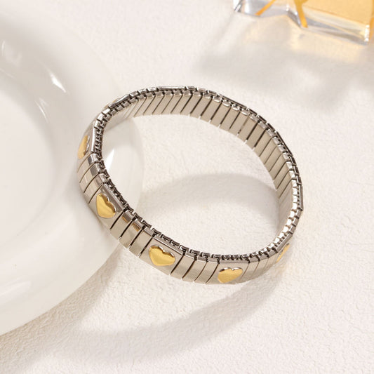 Pulsera bitono con corazones